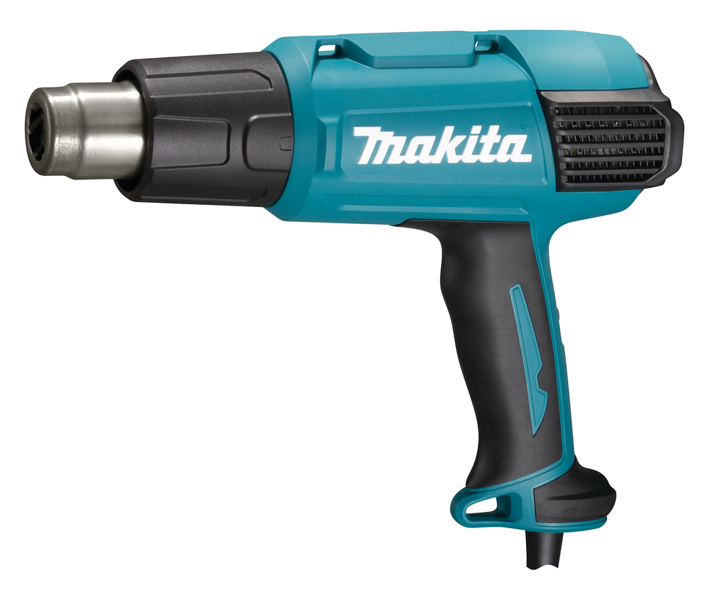 Makita HG6531CK Тепловой пистолет (фен) строительный, 2000Вт, 50/650 град, 200-550л/мин, 7 насадок