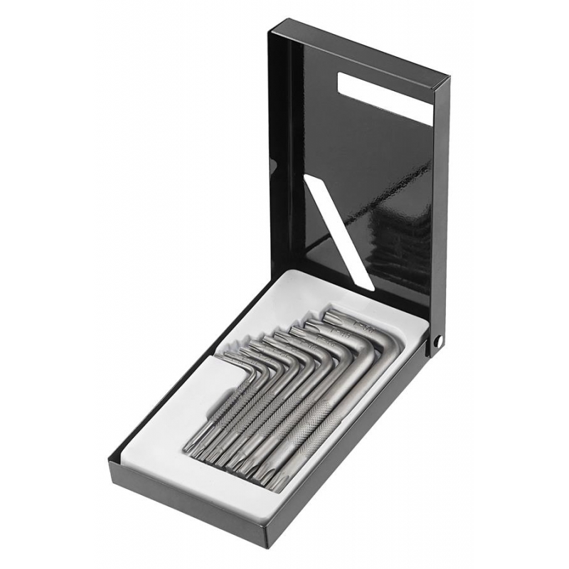 Набор ключей-Torx Г-образных Т10-Т50 (9пр.) в металлическом кейсе