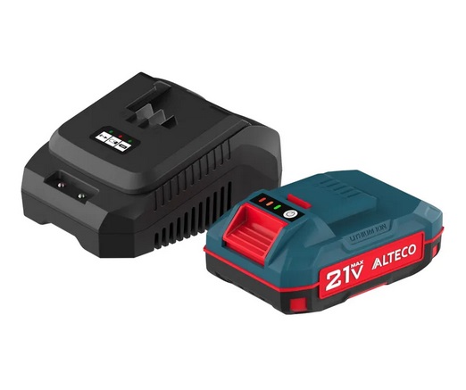 ALTECO Стартовый набор аккумулятор 1×21Vmax 2Ah и зарядное устройс BCD 21-20 Li + BC 21-40 QF