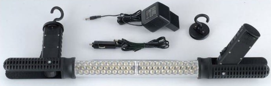 Диодная аккумуляторная лампа 2 крюка и 2 магнита (12v,220v)