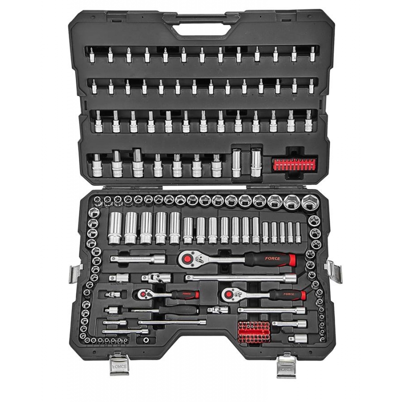 1/4",3/8" и 1/2" Набор инструмента с 6-ти гран. головками (180пр.)