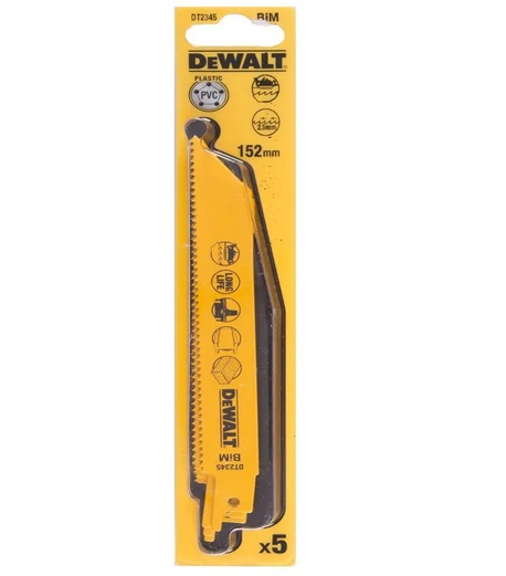 DeWALT Полотно пильное для аккумуляторных сабельных пил 5шт. DT2345-QZ